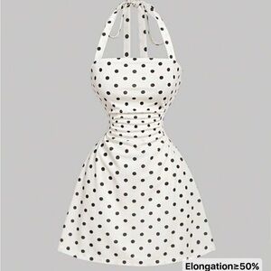 SHEIN Black and White Polka Dot Mini Dress